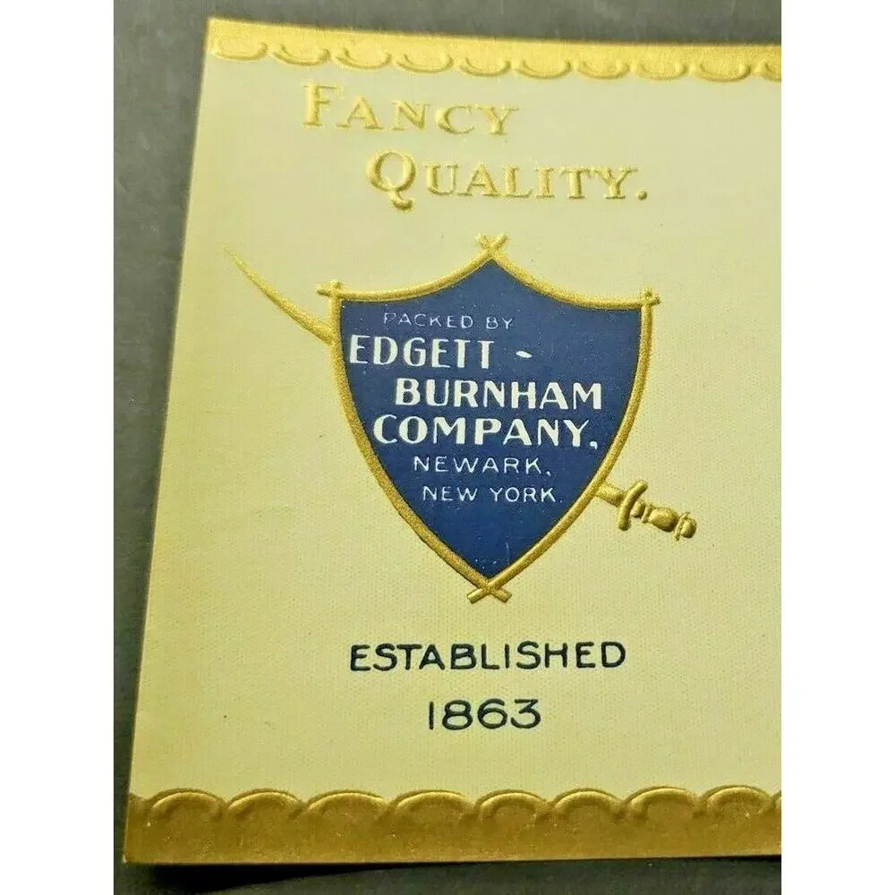 Vintage Burnham Brand Wax Beans‎ Edgett Burnham Co New York 1940s Can Label Z2